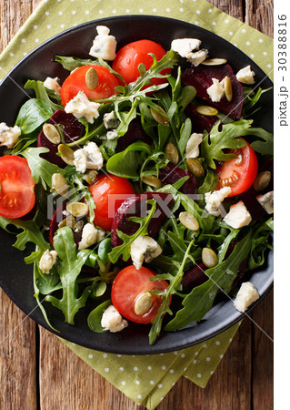 Salad with beets, arugula, tomatoes, roquefort 30388816