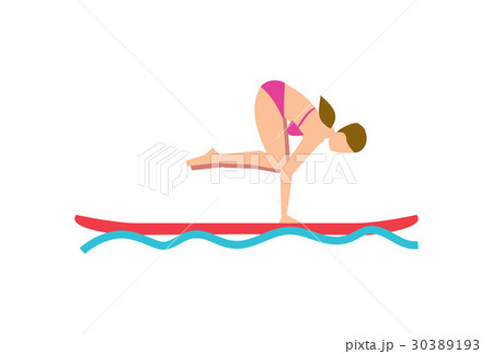 Young girl balancing on sup board 30389193