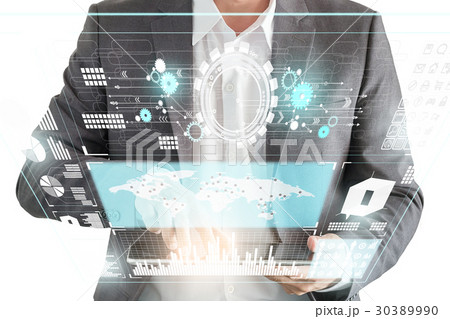 business man working on the digital mobile business man working on the digital mobile 30389990
