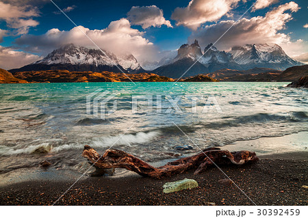 Dramatic dawn in Torres del Paine, Chile 30392459