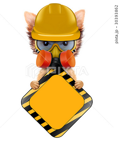 Funny dog with construction tools isolated on Funny dog with construction tools isolated on 30393862