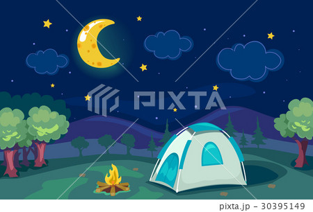 Camping Tent Under Stars 30395149
