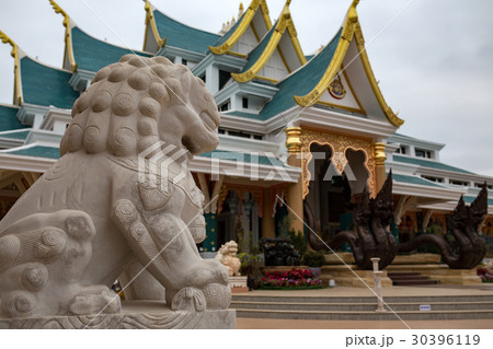 Lion statue at Wat Phu gon 30396119