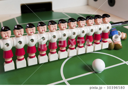 toy football players stand on the football field,  30396580