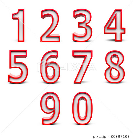 Red numbers set #2のイラスト素材 [30397103] - PIXTA