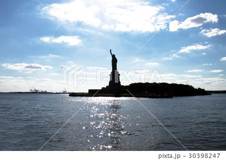 The silhouette Statue of Liberty in New York City 30398247