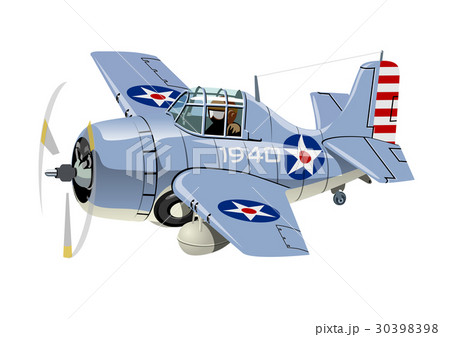 Cartoon Retro Fighter Plane 30398398