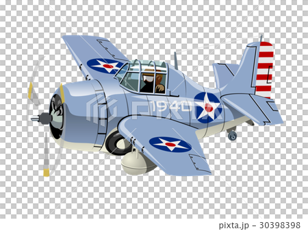 Cartoon Retro Fighter Plane 30398398