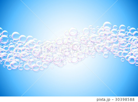 Soap bubbles abstract blue background with rainbow 30398588