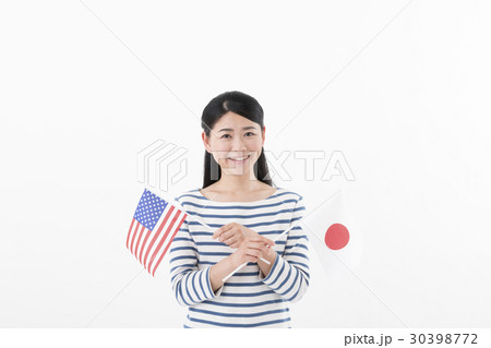 日米関係　笑顔 30398772