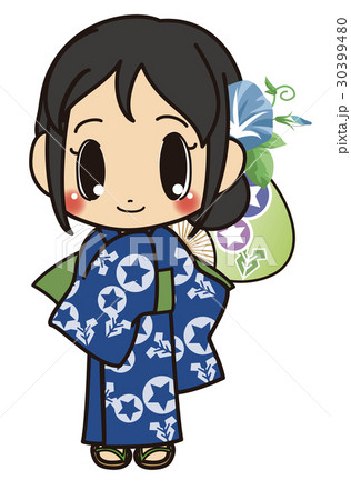 あさがおの浴衣の女の子 30399480