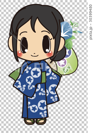 あさがおの浴衣の女の子 30399480