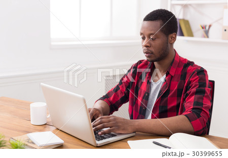 Black businessman in casual office, work with 30399655