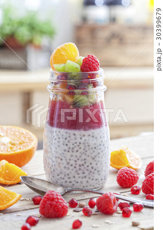 Healthy dessert with chia seeds 30399679
