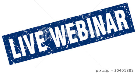 square grunge blue live webinar stamp 30401885