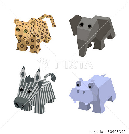 Vector set of african isometric animals Vector set of african isometric animals 30403302