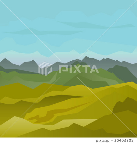 High green mountains landscape with blue sky 30403305