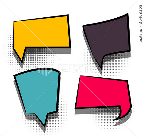 Comic set text empty cartoon colored cloud 30403308