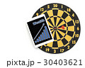 dart target on bullseye with graph on tablet  30403621