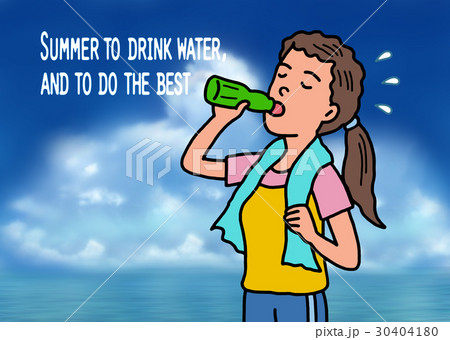 水分補給するアスリート 30404180
