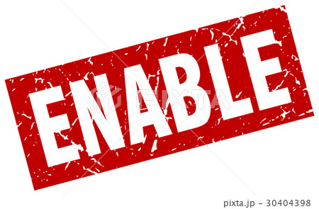 square grunge red enable stamp 30404398