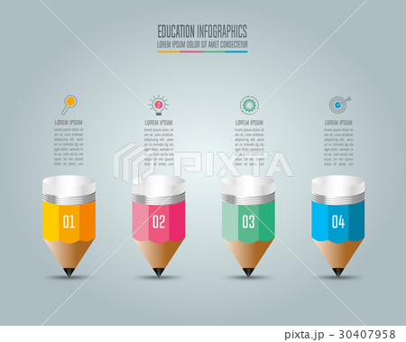 Education infographics template 4 step option. 30407958
