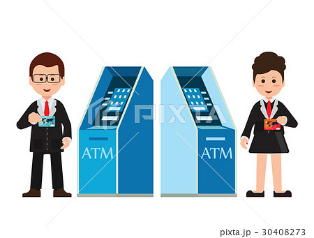 ATM machine money  deposit and withdrawal . 30408273