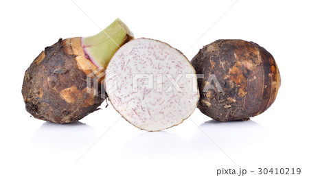 fresh taro isolated on white 30410219