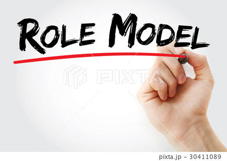 Hand writing role model with marker 30411089