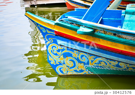 colorful long tail boat in Thailand 30412576