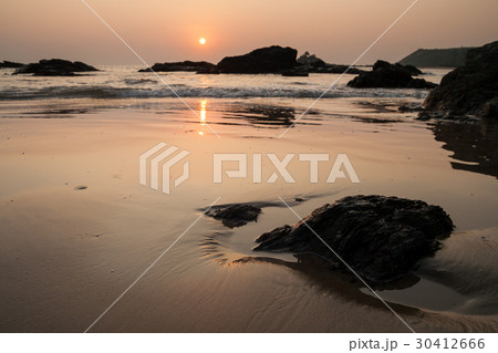 Sunset at om beach india Sunset at om beach india 30412666