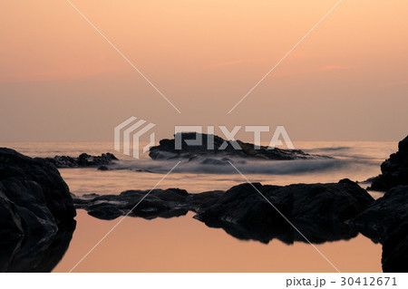 Sunset at om beach india Sunset at om beach india 30412671