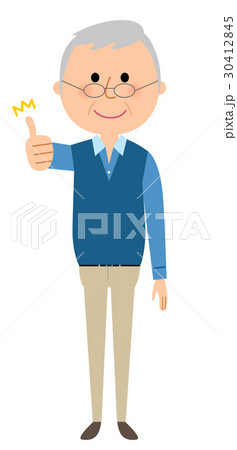 シニア男性　サムズアップ 30412845