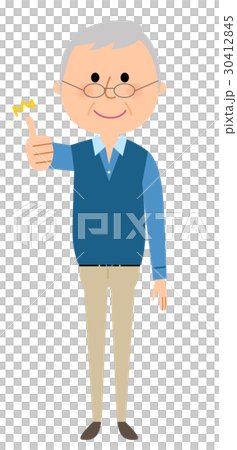 シニア男性　サムズアップ 30412845