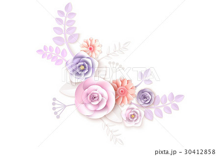 Paper flowers. Background. Vector illustration Paper flowers. Background. Vector illustration 30412858