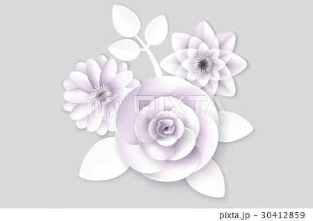 Paper flowers. Background. Vector illustration 30412859