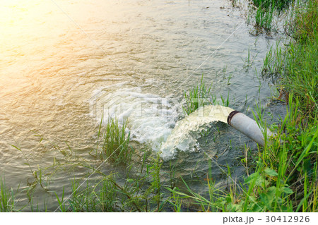 Warning river sugar cane and sun 30412926