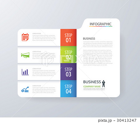 Infographic vertical 4 tab index design vector Infographic vertical 4 tab index design vector 30413247
