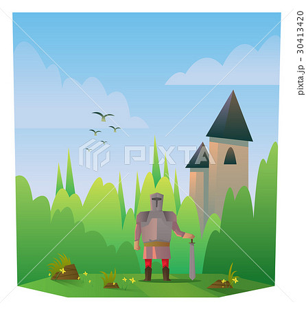 Digital vector abstract cartoony warrior 30413420