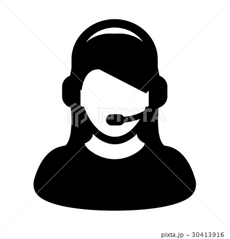 Woman Customer Care Service Support Icon Vector Woman Customer Care Service Support Icon Vector 30413916