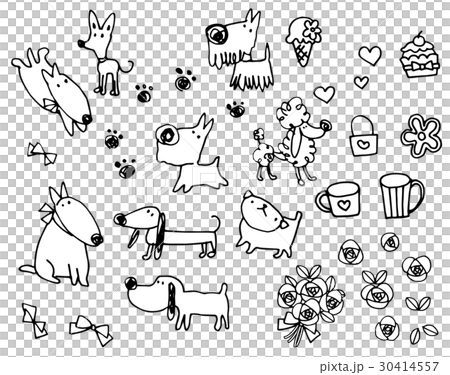 かわいい犬のボールペンイラストのイラスト素材 30414557 Pixta