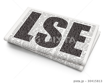 Stock market indexes concept: LSE on Newspaper 30415813