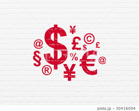 News concept: Finance Symbol on wall background 30416094