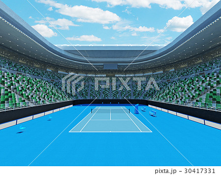 Modern tennis grand slam lookalike stadium 30417331