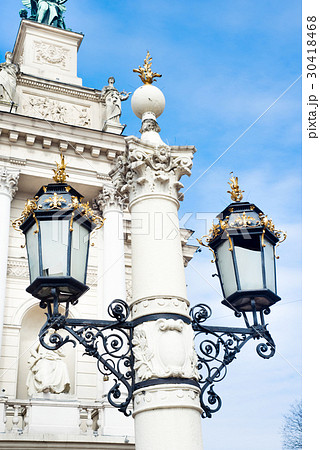 Old-fashioned city street latern. Old-fashioned city street latern. 30418468