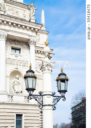 Old-fashioned city street latern. Old-fashioned city street latern. 30418470