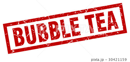 square grunge red bubble tea stamp square grunge red bubble tea stamp 30421159