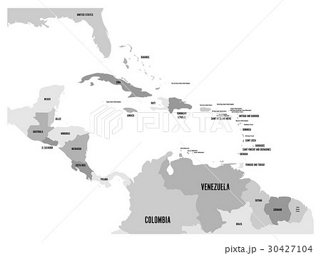 Central America and Carribean states political map 30427104