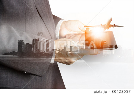Businessmans man working import export logistics Businessmans man working import export logistics 30428057