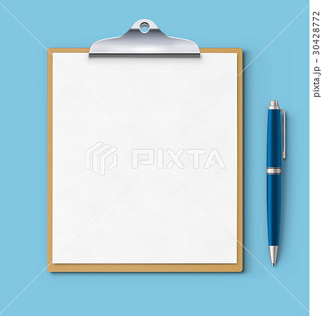 Clipboard with blank paper Clipboard with blank paper 30428772